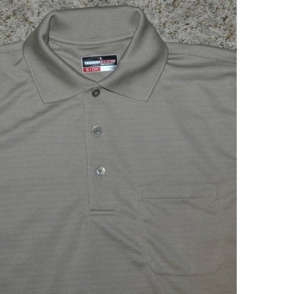 Mens Golf Polo Shirt Grand Slam Brown Small Short Sleeve Dry-Knit Relaxed 1 Pkt - Picture 2 of 3